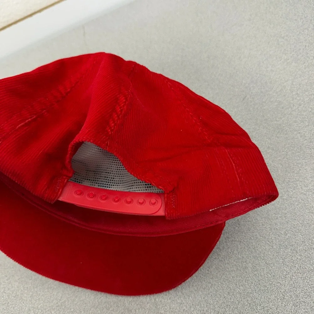 Boeing Hat Mens OS Red 747-400 Jet Transport Corduroy Snapback Made in USA